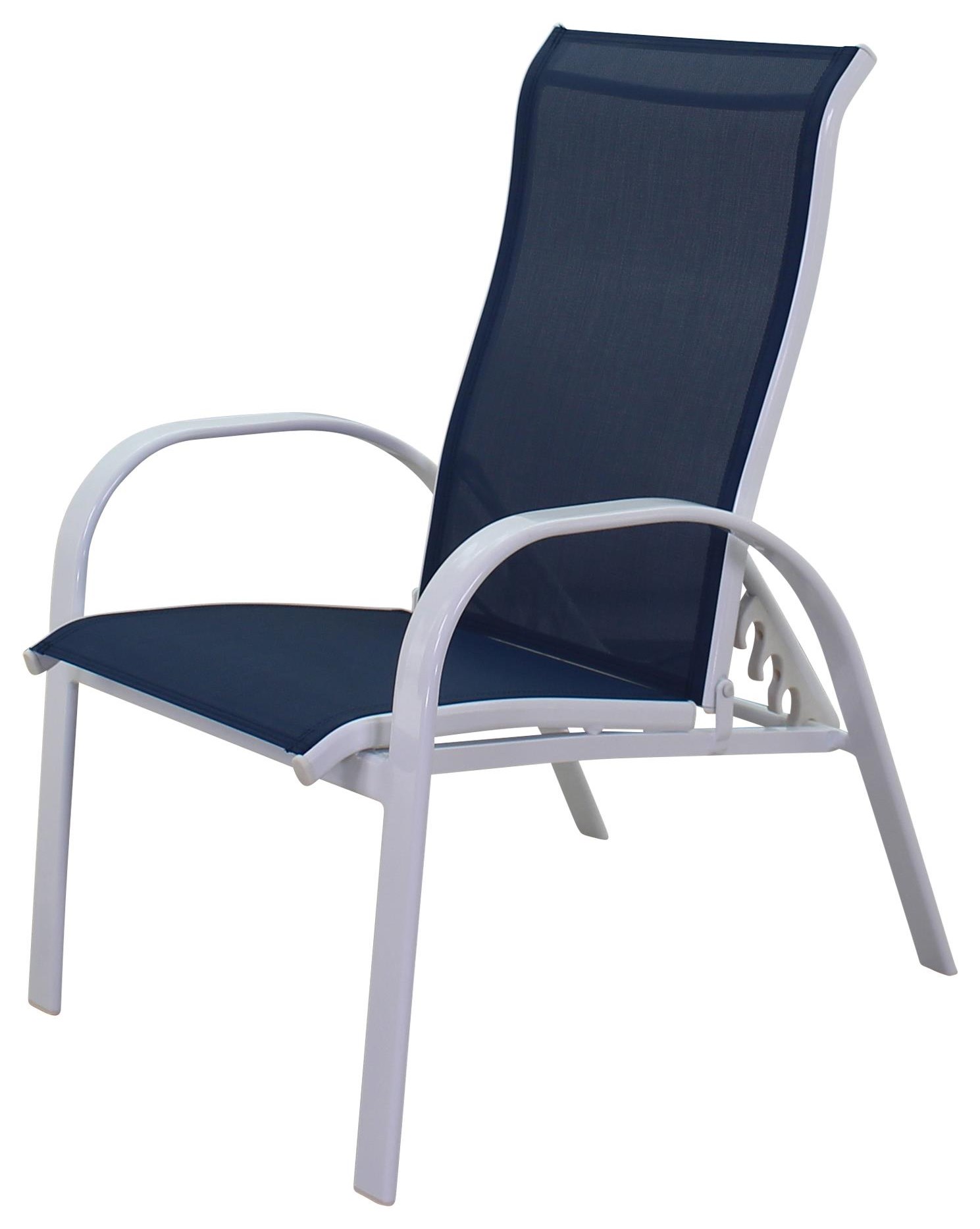 Blue and sales white sling chairs